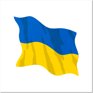 Waving Ukraine Flag Beautiful Blue and Yellow Posters and Art